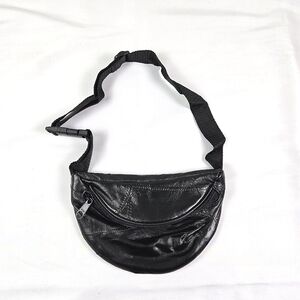 NWOT Black Leather Fanny Pack